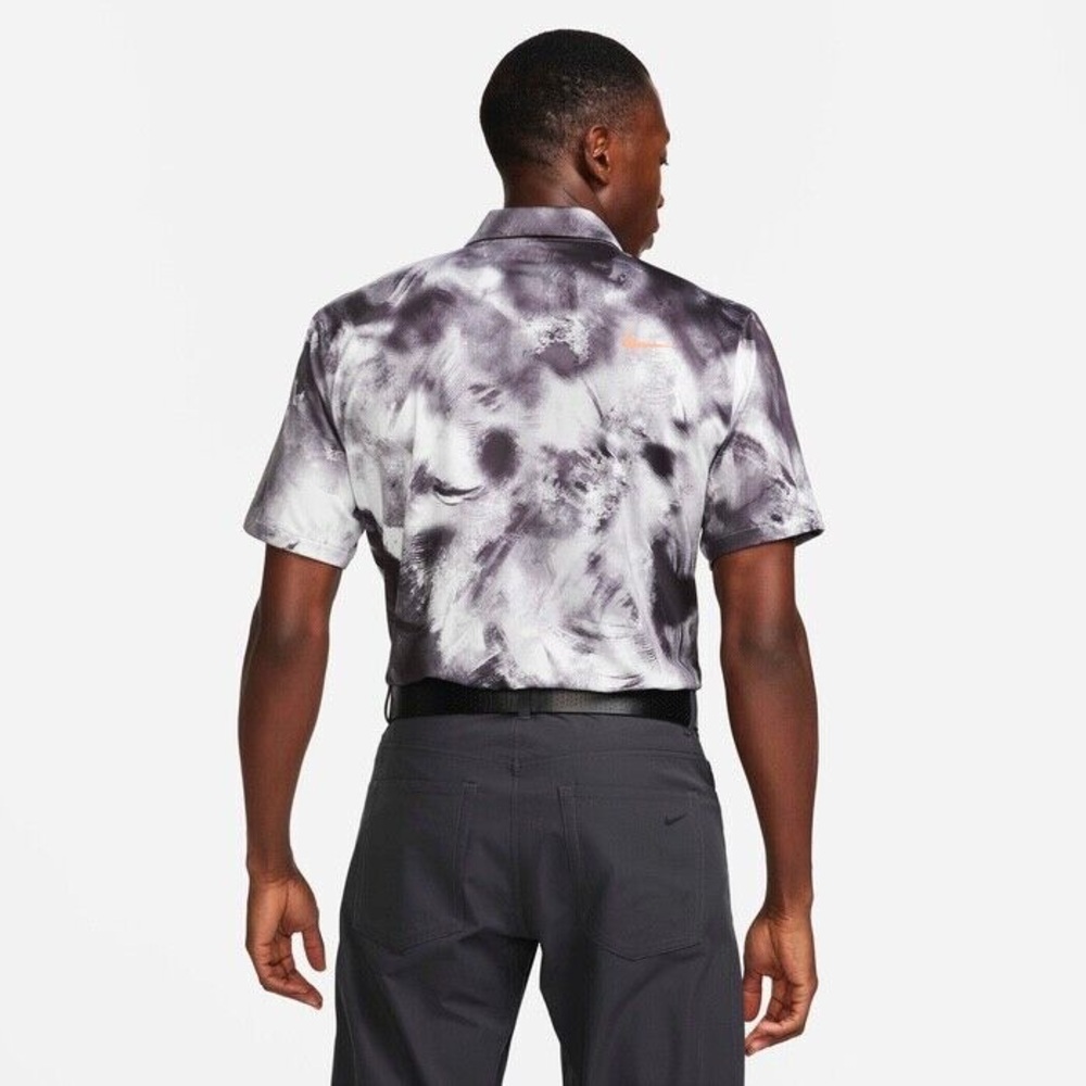 Nike Tour Dri-FIT Men’s Golf Polo Ombre Print Black Turf Orange FD5935-010 - Picture 4 of 8